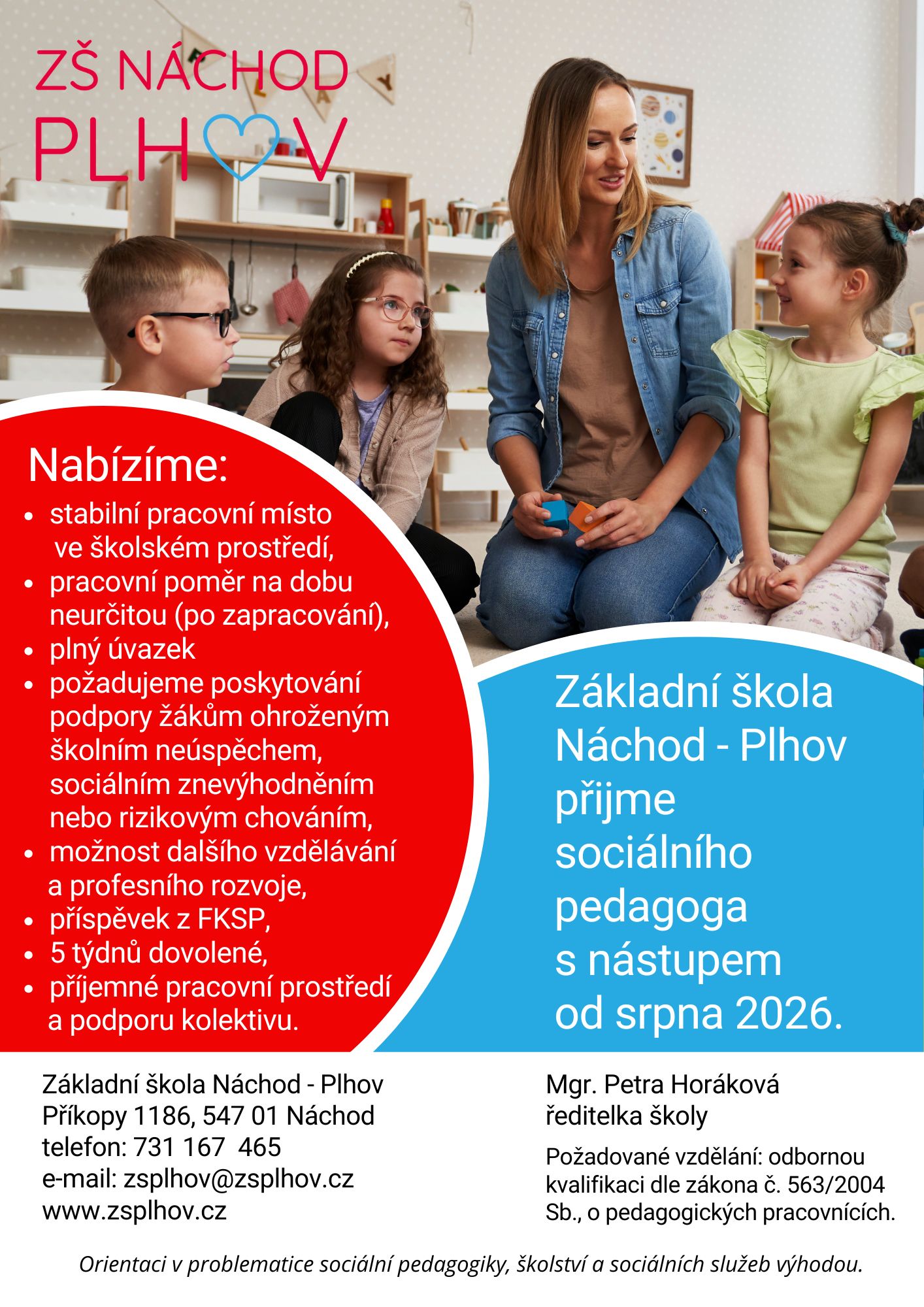 ZS Plhov inzerát socialni pedagog 2026